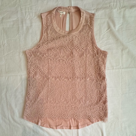 NWOT - MAURICES Size Large Set of 2 Lace Sleeveless Tops in Rose and Off-White - Picture 4 of 14
